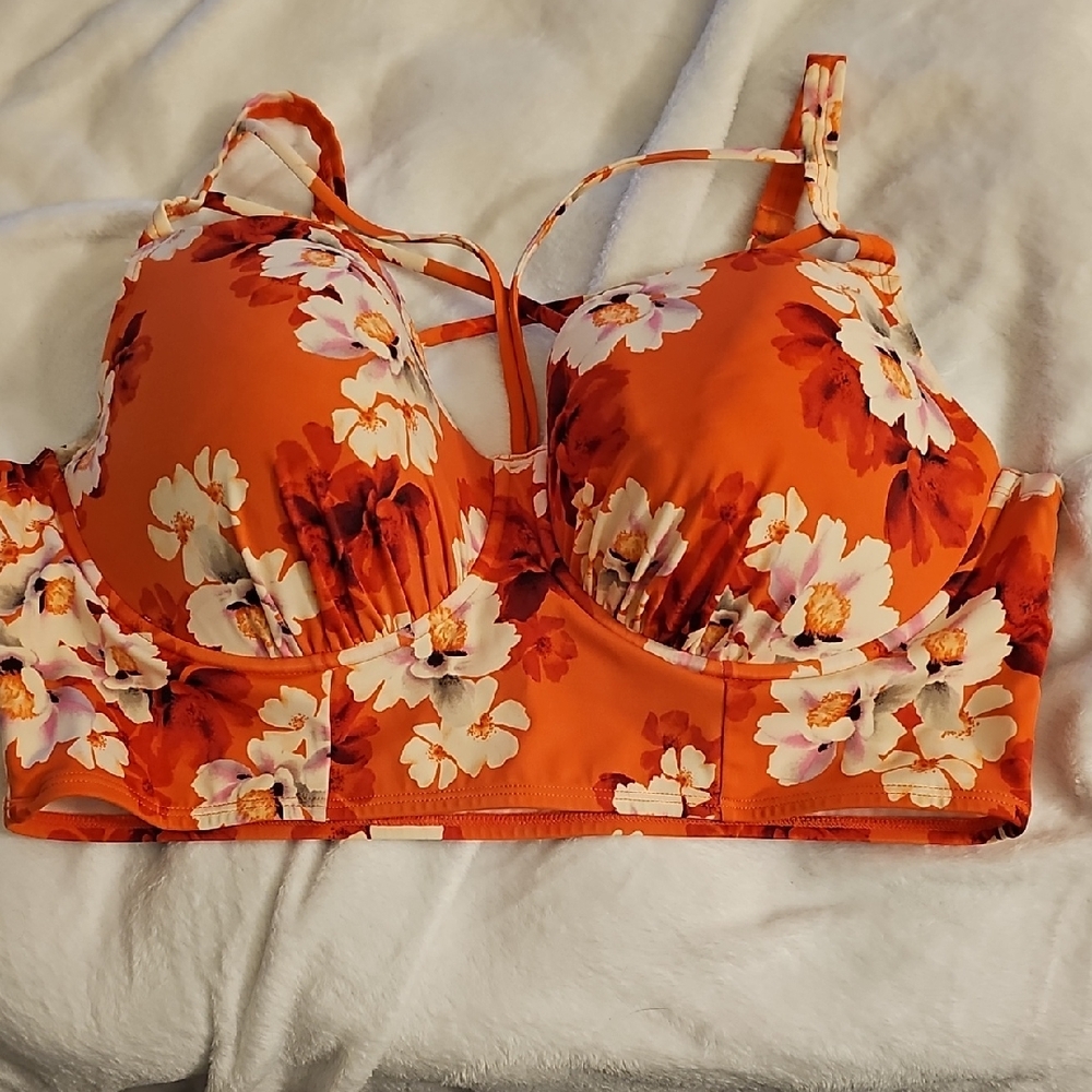 Torrid Orange Floral Crop Top